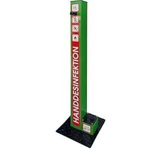 Hygiene-shop Top-Select Desinfectiestation Outdoor met eigen opschrift en kleur met voetbediening en opvangbak en 3,5 l…