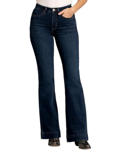 Rock & Roll Denim Western Jeans Womens Trouser Dark Wash BW5HD06800