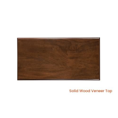 Image of Royaloak Sepang Malaysian Wooden Coffee Table | Beveled Design with Solid Wood Veneer | Sturdy Solid Wood Legs | Bottom Shelf for Extra Storage | Ideal Cofee Table Wooden for Contemporary Living Rooms