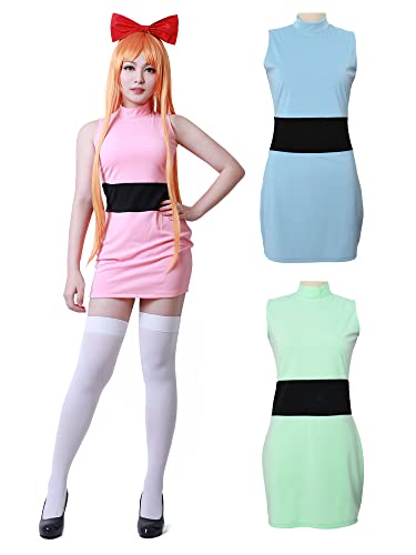 miccostumes Women's Costume Anime Hero Cosplay Tube Dress With Red Bowknot Headband Halloween