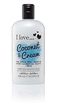 i love love I Love Coconut and Cream Bath and Shower Cream - Hydrating Body Wash and Bubble Bath - With Natural Fruit Extracts and Provitamin B5-16.9 oz