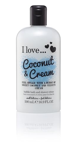 I Love Originals Coconut & Cream Bath & Shower Crème, Filled With Natural Fruit Extracts & Vitamin B5, Nourishing & Refreshing Formula to Leave Skin Feeling Silky & Soft, VeganFriendly 500ml