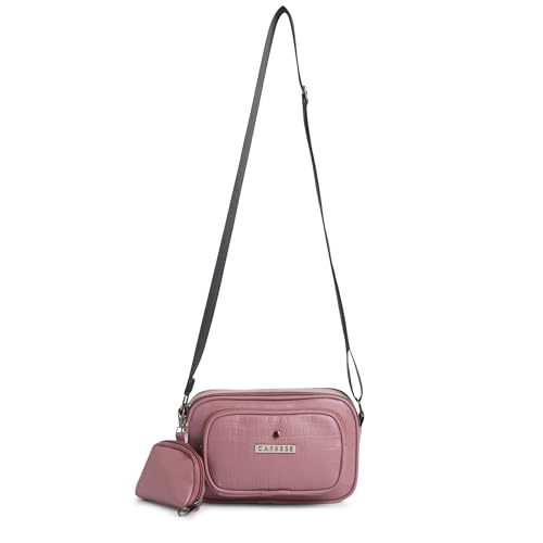 Image of Caprese Jena Medium Sling Bag for Women with Adjustable Strap & Detachable Pouch for Comfortable Wear | Zipper Closure | Versatile Handbag for Everyday Use, Travel, and Special Occasions