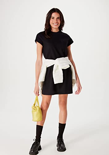 Vestido Básico Curto Em Malha Com Bolso