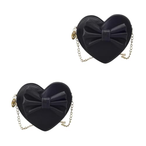 Sac à bandoulière pour l'école et les sorties : duo en cuir PU noir au style élégant