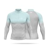 Varen Water Proof Long Sleeve Rash Guard T-Shirt Elemento with UV Sun Protection for Surfing, Fishing, Swimming, Hiking, Cycling, Active Wear (Teal, Size M)