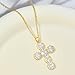 immerFancy Gold Diamond Cross Necklace for Women, 18K Gold Plated Vintage Stainless Steel Sparkling Cubic Zirconia Cross Pendant Necklace Religious Faith Jewelry Gift for Birthday Christmas