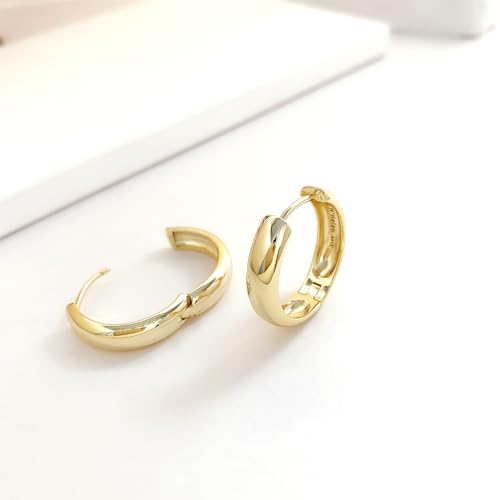 Pendientes de aro de plata pequeños de 13mm H'HELEN ideales para ir a trabajar 4