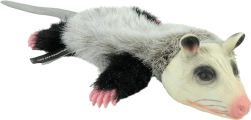 Hyper Pet Real Skinz Plush Dog Toy with Squeaker, Opossum