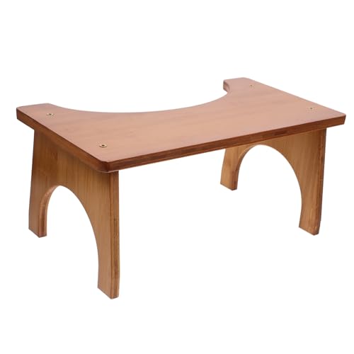FOMIYES Bathroom Supply Bamboo Footstool Nonslip Shower Chair for Easy Squatting Position