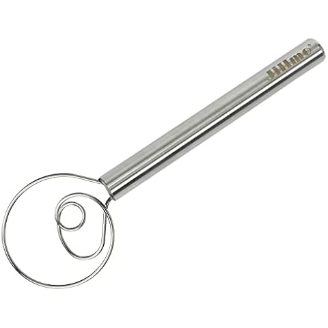 Jillmo Danish Dough Whisk, 12inch Stainless Steel Bread Whisk Cover