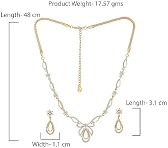 Estele Jewellery Sets for Women Gold Plated Bridal Necklace Jewellery Set with Earrings