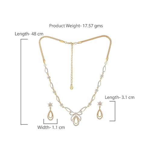 Estele Jewellery Sets for Women Gold Plated Bridal Necklace Jewellery Set with Earrings