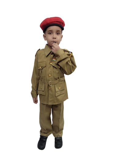 Image of BookMyCostume Security Guard Foreign Police Khaki Kids Fancy Dress Costume 12-13 Years
