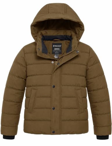 Image of wantdo Boys' Winter Coat Thick Puffer Jacket Snow Wear With Removable Hood