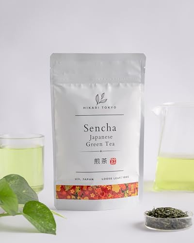 Image of Hikari Tokyo Uji Sencha Green Tea Loose Leaf | Premium Japanese Green Tea | Grown in Uji Kyoto |100% Pure and Authentic | Loose Leaf (100 g)