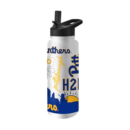 Image of Logo Brands NCAA Native 34 oz Quencher Water Bottle - | Local Icons Design | Double-Wall Insulated| Leak-Proof Lid & Built-In Straw