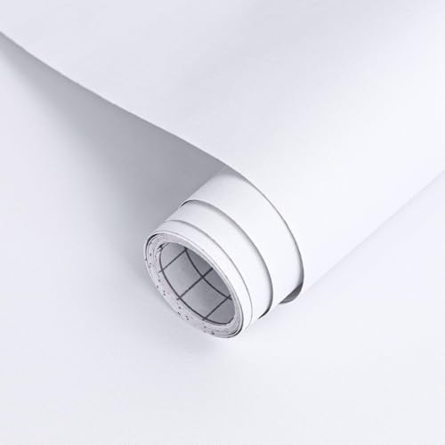 Arthome 17'x120' White Contact Paper, Peel and Stick Matte Wallpaper, Self Adhesive Decorative Vinyl Paper for Countertop, Cabinet, Table, Shelves, Furniture Renovate and Wall Covering Decoration