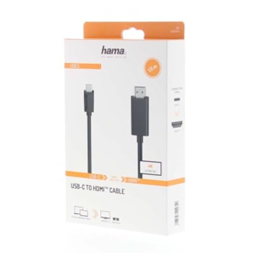 Hama Videokabel, USB-C Stecker auf HDMI-Stecker, Ultra-HD 4K, 1,5 m