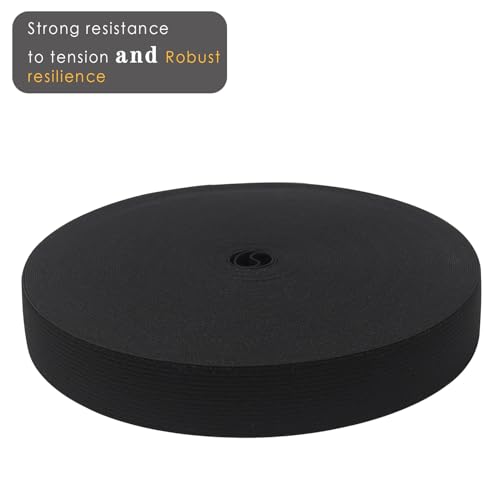 RIUNBB Black Elastic Bands for Sewing - Waistband Elastic 1 inch x 30 Yards - Durable, Comfortable Stretch for Pajamas, Crafts, Waistbands & Masks by Riunbb - Image 7