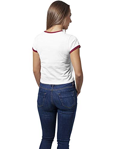 Urban Classics Ladies Cropped Ringer Tea T-Shirt