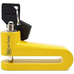 Candado De Freno Para Moto URBAN 560A Candado Moto Disco, Universal ø7mm, Más Visible Más Disuasorio, Seguridad Compacta y Eficaz para Fácil Transporte, Antirrobo Bloqueo Pinza Disco Freno Moto, Bicicleta, Patinete Electrico