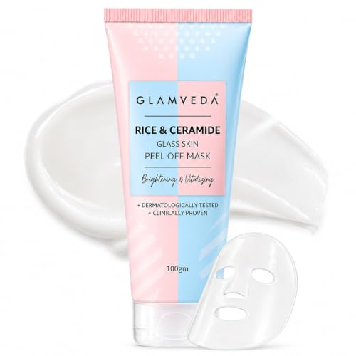Image of Glamveda Rice & Ceramide Korean Glass Skin Peel-Off Mask | Brightening & Anti-Aging Face Mask | Removes Dead Skin | 100g