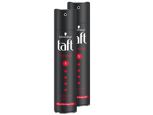 Taft Spray coiffant Power Haltegrade 5 (250 ml), Styling Spray offre jusqu'à 72 h de tenue forte, renforce les cheveux de la racine aux pointes, 2 x 250 ml