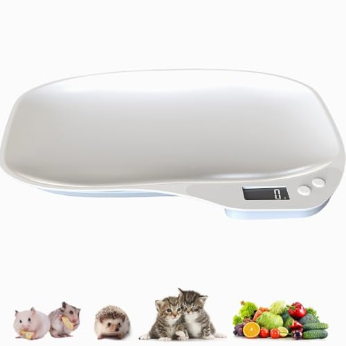 Báscula para mascotas pequeñas de 15 kg máx. para gatos y perros, báscula electrónica para cachorros, báscula de cocina, báscula digital portátil para mascotas pequeñas y alimentos