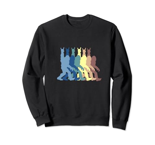 Motif rétro pop art en forme de sasquatch Bigfoot Silhouette Sweatshirt