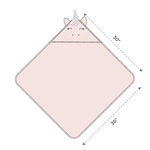 Image of Masilo 100% Cotton Hooded Towel /Ideal for Babies 0-18months / Luxurious and Super Absorbent Baby Towel /Infant to Toddler Wrap Towel with Hood /Soft, Lightweight and Breathable /Unicorn /Pink