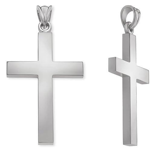 Apples of Gold 950 Grade Pure Solid Platinum Cross Pendant Necklace for Men - Individually Made in the USA