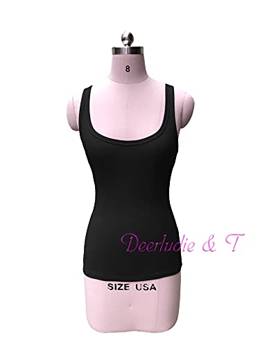 Deerludie & T Womens Scoop Neck Ribbed Tank Tops Low Cut Solid Sexy Summer Sleeveless Henley Tees Shirts2