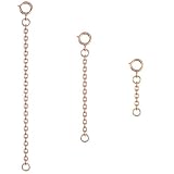 3er Set Kettenverlängerung Roségold, Verlängerungskette für Halsketten und Armband, Schmuckverlängerung Set (3cm, 5cm, 8cm), Halsketten Verlängerung Karabinerverschluss