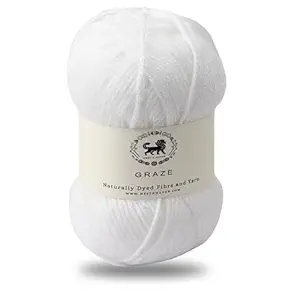 Nestnhaven Acrowools Graze Hand Knitting and Crochet Yarn. Pack of 1 Ball - 100gms. Shade no - NNHG008 (White)