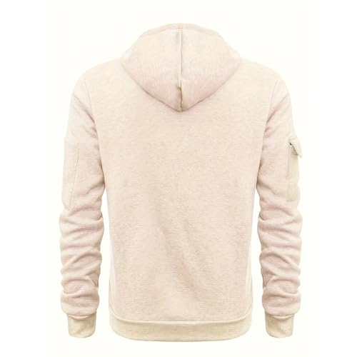 GOFULY Tactical Hoodies Pullover Men Quarter Zip Fashion 2025 Sweatshirt Big And Tall Fall Pullover Pockets Drawstring Jacket2