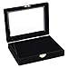 OLYCRAFT Velvet Pin Vitrine Box Brosche Collection Vitrine Mit Clear Window Velvet Badges Vitrine, Hardrock, Abzeichen Sammlernadeln Und Medaillen - Schwarz