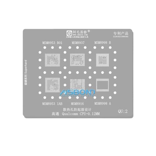 QU-2QU1-8 Bga Reballing Stencil for Qualcomm Snapdragon 888 865 750G 765G 845 660 670 All Series A Full Range CPU Ram Tin Net Repair New 2025 High Reliable Electronic Component