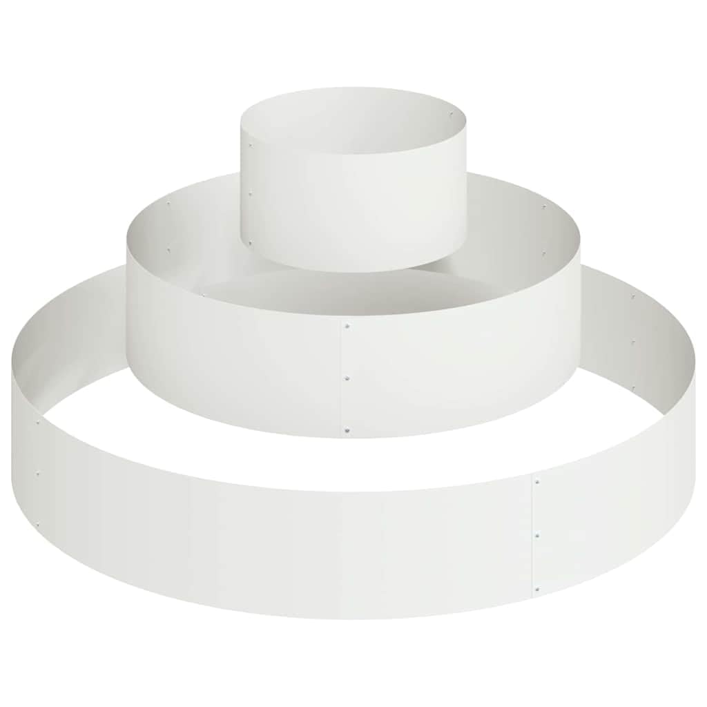 Aiuola rialzata rotonda in acciaio, 120 x 120 x 20 cm, vaso per piante, bianco, da giardino | Robusto vaso rotondo in acciaio laminato a freddo per terrazza e giardino, ideale per erbe e fiori.