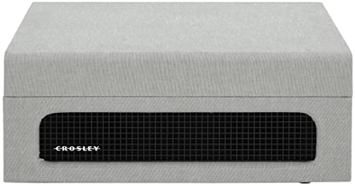 Image of Crosley CR8017B-GY Voyager Record Player, Gray | 3-Speed Turntable, Bluetooth In / Out, Built-in Full-Range Stereo Speakers, Adjustable Pitch Control
