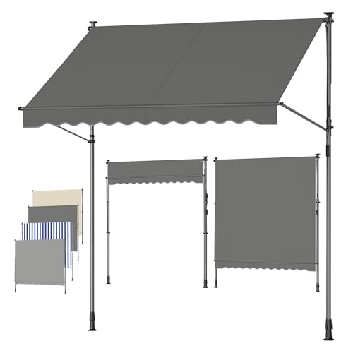 SONGMICS Store Banne Rétractable, Store Manuel, Réglable en Hauteur, avec Manivelle pour Balcon,...