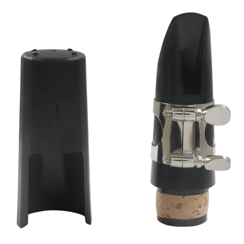 Hordion Clarinet Mouthpiece Kit - Includes Ligature, Reed 2.5, Plastic Cap, Cushions for Clarinet Use Replacement, Silver