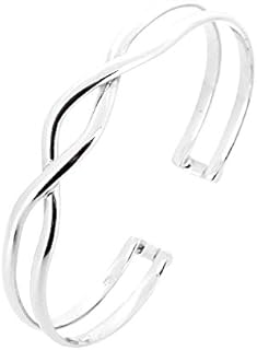 TreasureBay Gorgeous Handcrafted 925 Sterling Silver Bangle Bracelet for Women Girls
