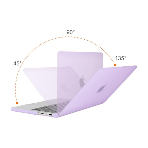 Image of MOSISO Compatible with MacBook Pro 14 inch Case 2025 2024 2023 2022 2021 M5 M4 M3 M2 M1 A3434 A3112 A3185 A3401 A2918 A2992 A2779 A2442, Hard Shell&Keyboard Cover&Screen Film&Pouch,Light Purple