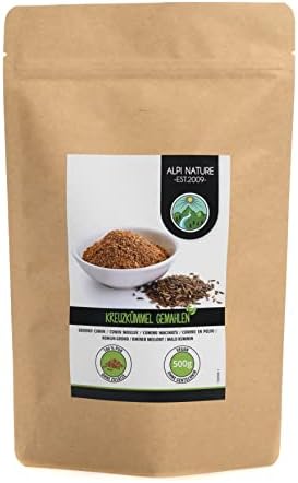 Alpi Nature Mielony kminek (500 g) kminek w proszku 100% naturalny oczywiście dym bez dodatków wegański