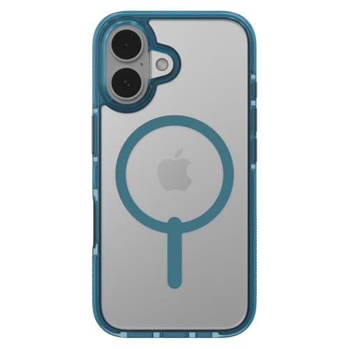 Image of ZAGG Santa Cruz Snap Case for iPhone 16 Pro Max - MagSafe Compatible, 13ft Military-Grade Drop Protection, Graphene Reinforced, Lightweight, 70% Recycled Content, Clear with Color Accents, Retro Blue