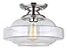 Canarm Chicago 1 Light Flush Mount with Clear Glass and Brushed Nickel Finish - Easy Connect Included