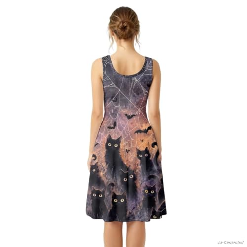 Image of Renewold Women's Sleeveless Tank Dress with Pockets, Casual Scoop Neck A-Line Sundress for Summer, Travel and Vacation