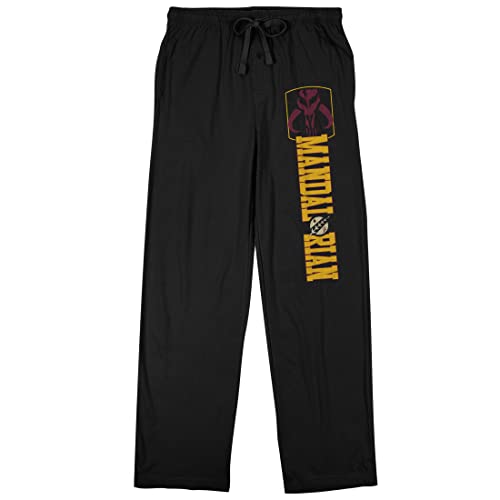 Bioworld Mandalorian Bantha Skull Logo Men's Black Sleep Pajama Pants