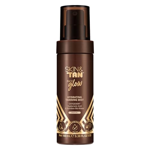 Skin & Tan Face Glow – Hydrating Tanning Mist for Face, Lightweight Self Tan Spray with Gradual Glow, Refreshing Facial Tanner for Radiant, Streak-Free Bronze, 100ml